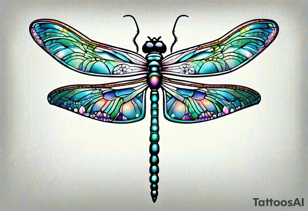 dragon fly with I will follow written under tattoo idea