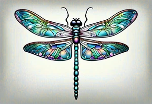dragon fly with I will follow written under tattoo idea