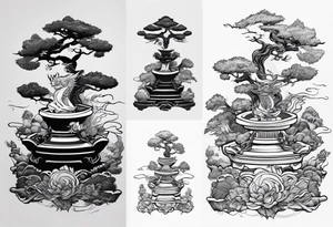samurai and bonsai tree tattoo idea