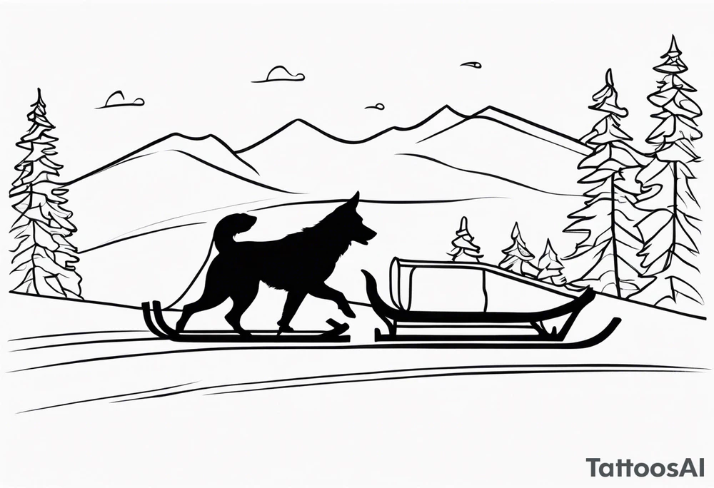 dog sled tattoo idea