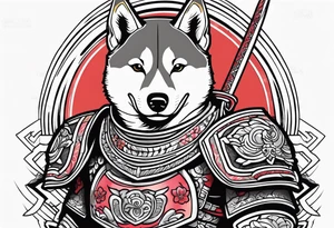 Shiba inu  japanese warrior armor tattoo idea