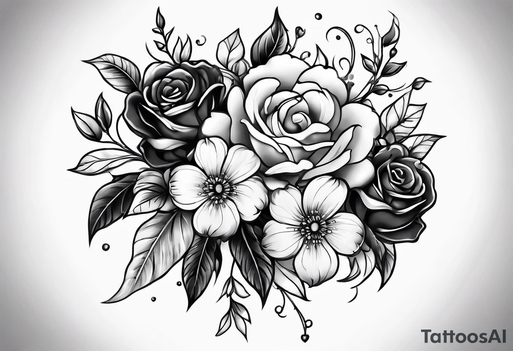 Chain on flowers tattoo idea