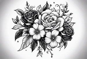 Chain on flowers tattoo idea