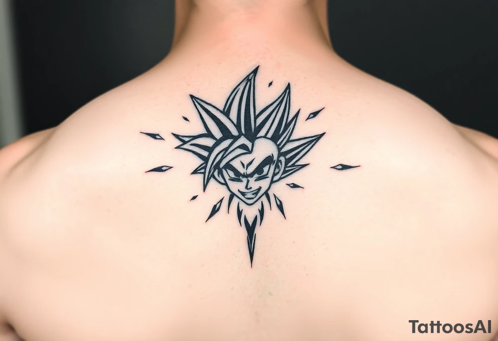 legendary dragonball z scene with energy aura and power effects tattoo idea
