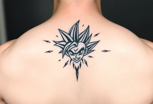 legendary dragonball z scene with energy aura and power effects tattoo idea