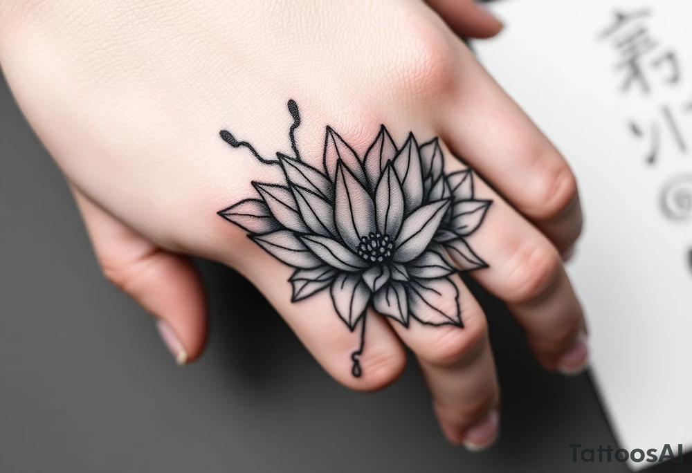 Finding peace in chaos lotus flowers tattoo idea