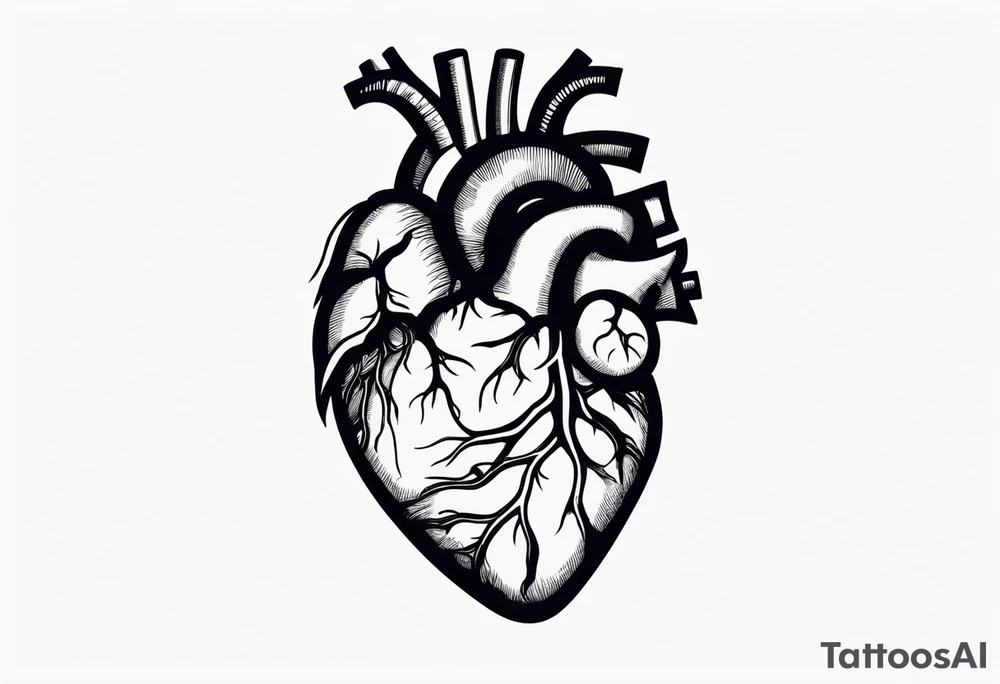 an actual human heart as you would see in a human body tattoo idea