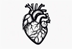 an actual human heart as you would see in a human body tattoo idea