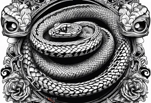 three headed snake in steampunk tattoo idea