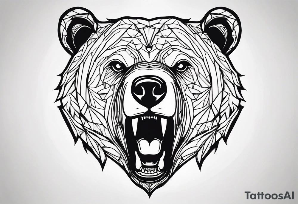 bear face scary tattoo idea