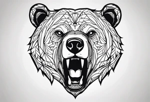 bear face scary tattoo idea