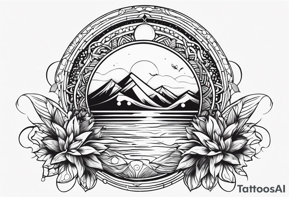 Sol reflejado en el agua tattoo idea