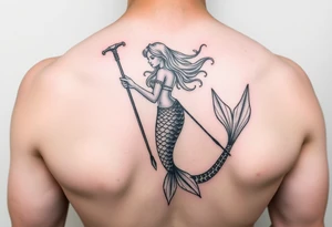 Mermaid with crutches tattoo idea
