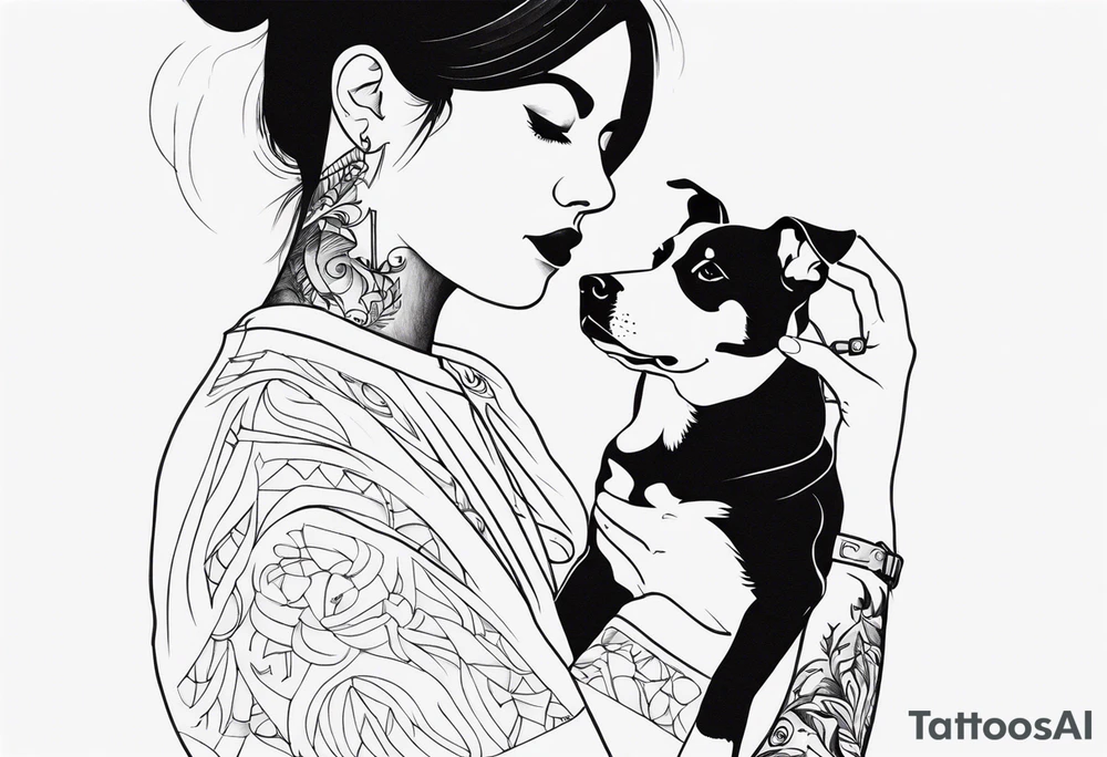 DOG AND PERSON tattoo idea
