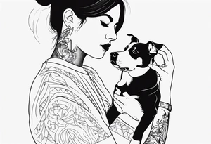 DOG AND PERSON tattoo idea