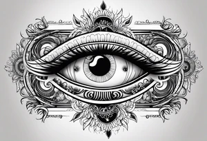 Eye, moon and sun tattoo idea