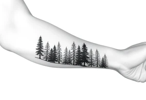 Coniferous forest forearm tattoo sleeve tattoo idea