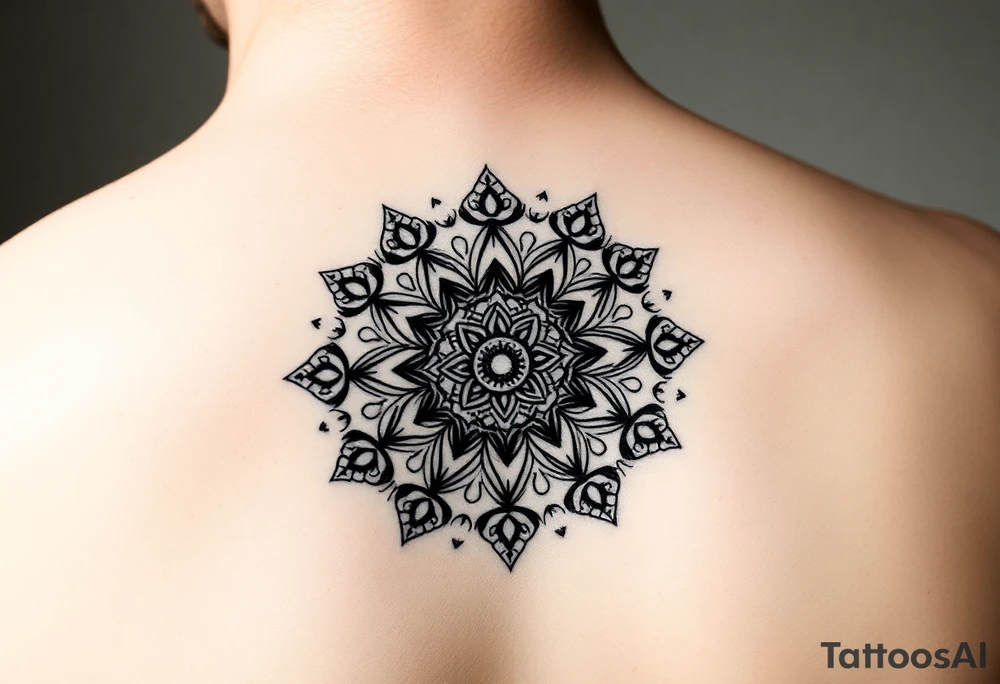 intricate mandala with sacred geometry and cosmic elements tattoo idea