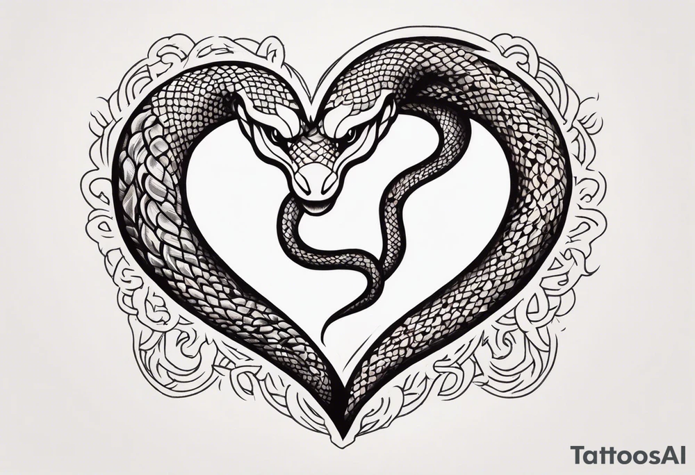 a snake wrapped around a heart tattoo idea