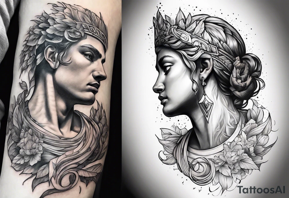 Tattoo that symbolizes Strentgh and pain with Greek mythology tattoo idea