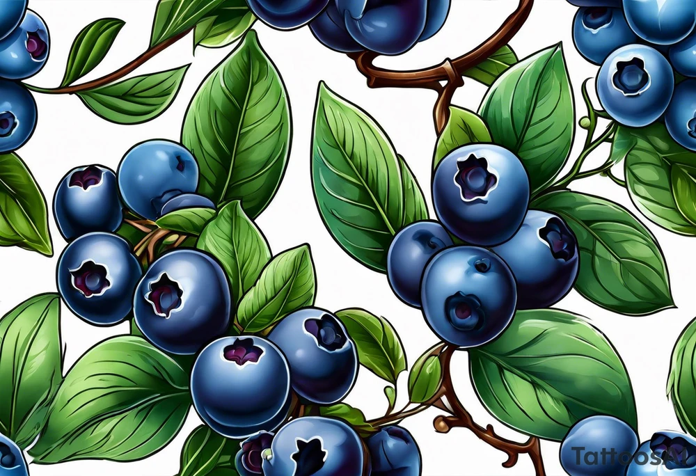 3 blueberries with a leaf tattoo idea