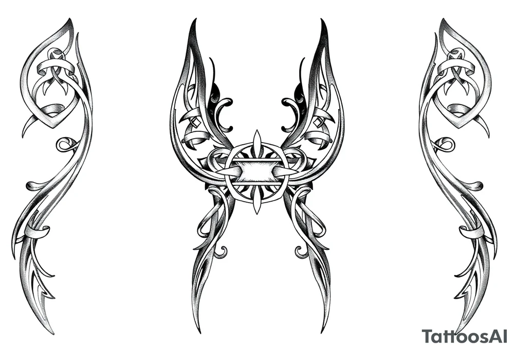 Celtic tribal half sleeve with memorial band tattoo idea