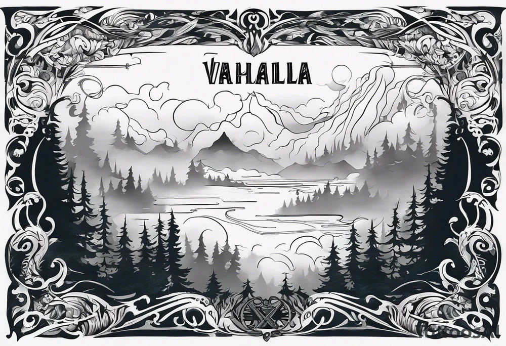 Valhalla  mist fog tattoo idea