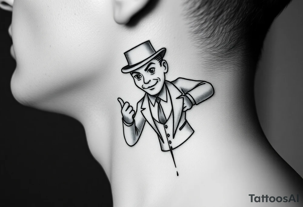 Monopoly man getting money hustle aura tattoo idea