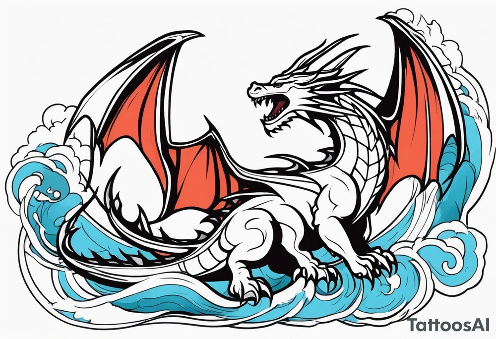 roaring dragons tattoo idea