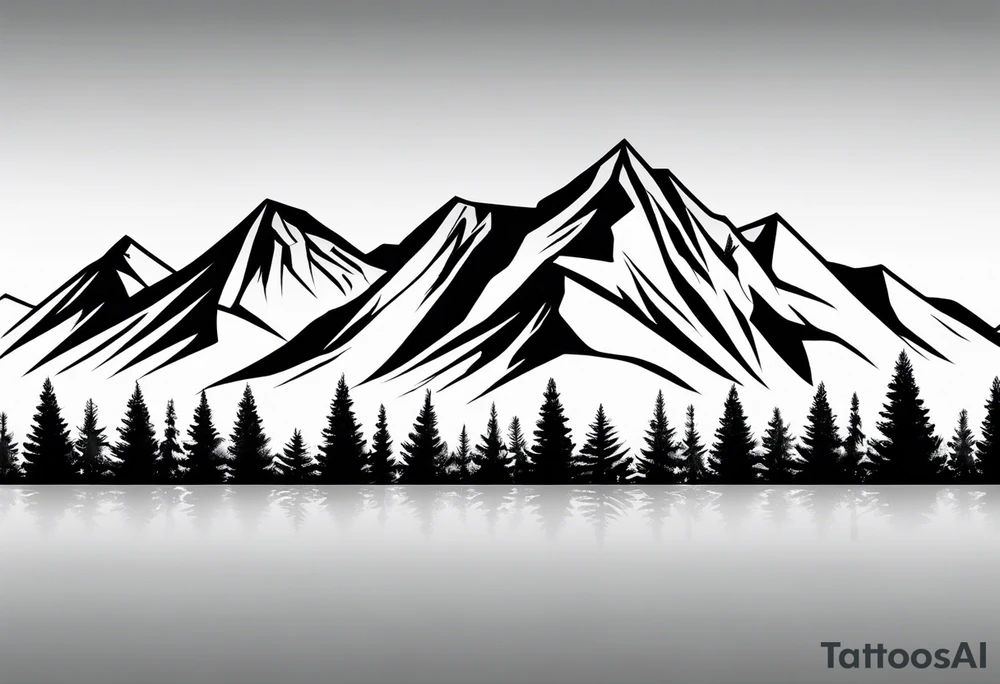Mountain range silhouette chic tattoo idea