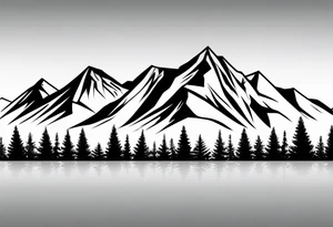 Mountain range silhouette chic tattoo idea