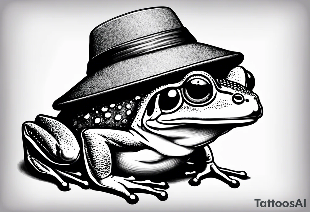 frog with vietnam hat tattoo idea