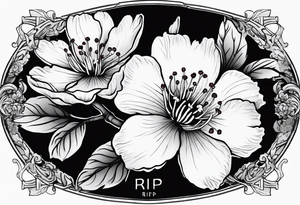 Cherry Blossom with the words RIP Andrew tattoo idea