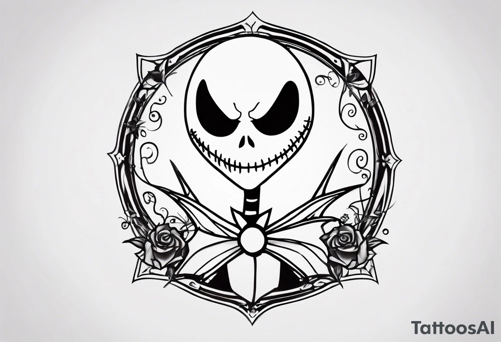 jack skellington minimalist tattoo tattoo idea