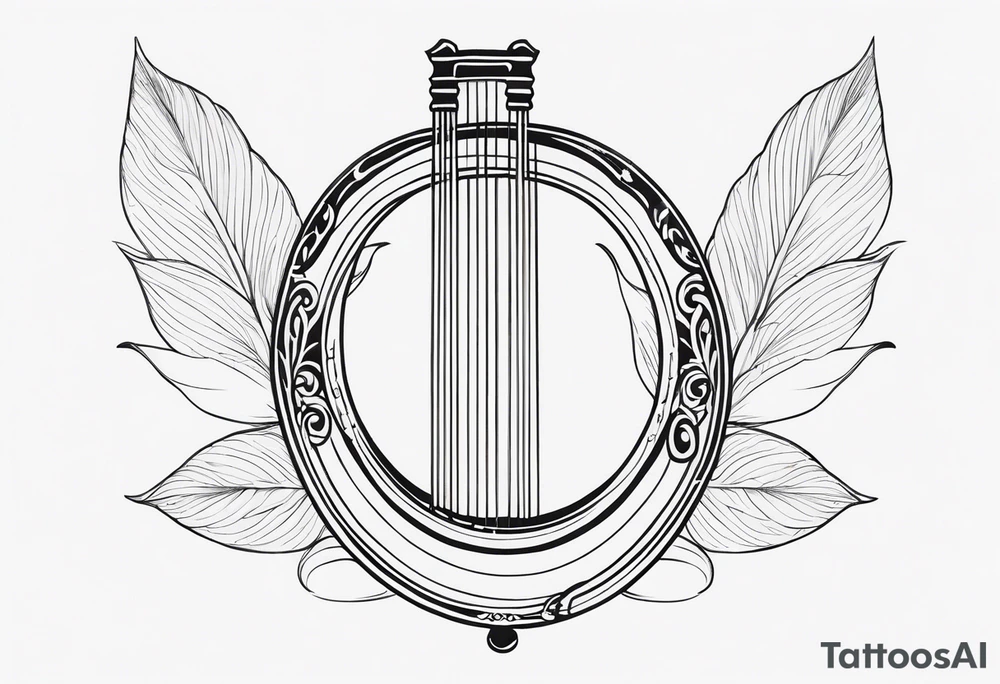 harpe en feuille de lotus tattoo idea