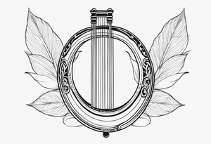 harpe en feuille de lotus tattoo idea