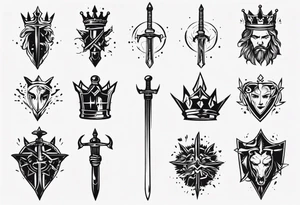 Sword and crowns tattoo idea
