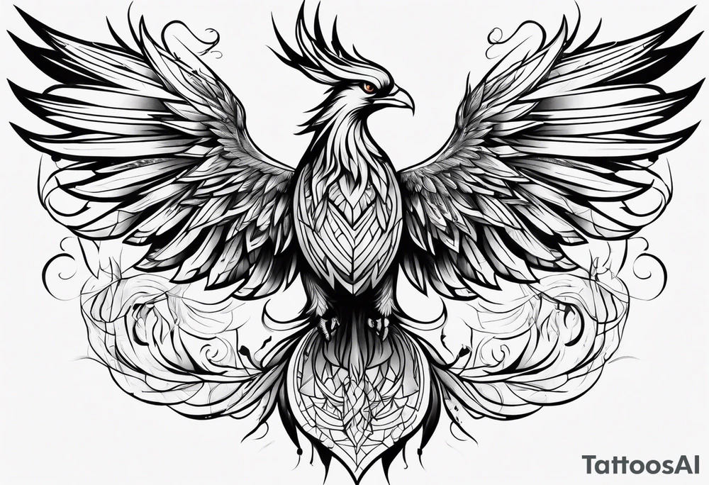 Phoenix sketch tattoo idea