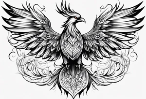Phoenix sketch tattoo idea