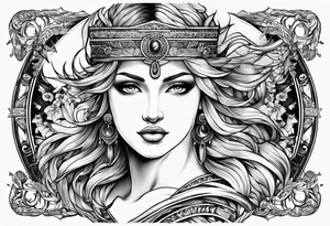 Represent dealing with challenges and persevering based on Greek mythology tattoo idea