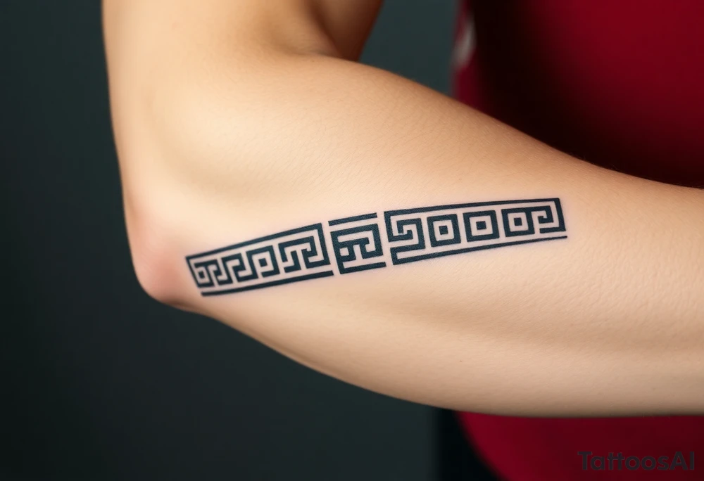 Greek pattern arm band tattoo idea