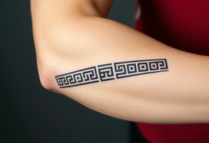 Greek pattern arm band tattoo idea