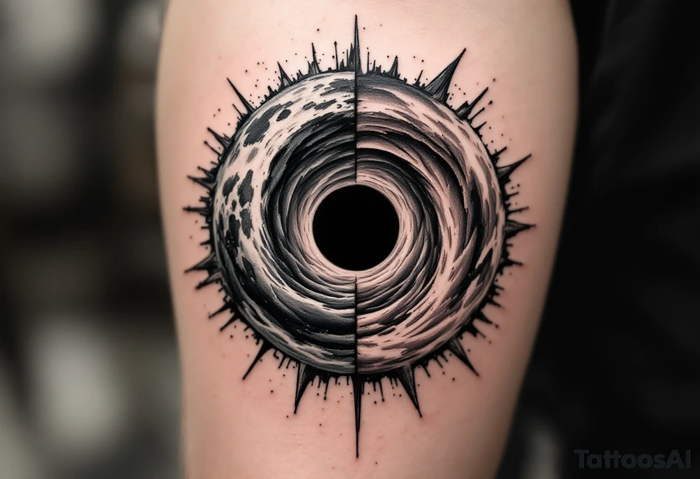 2 different worlds on each side of a black hole tattoo idea 2 different worlds on each side of a black hole tattoo idea