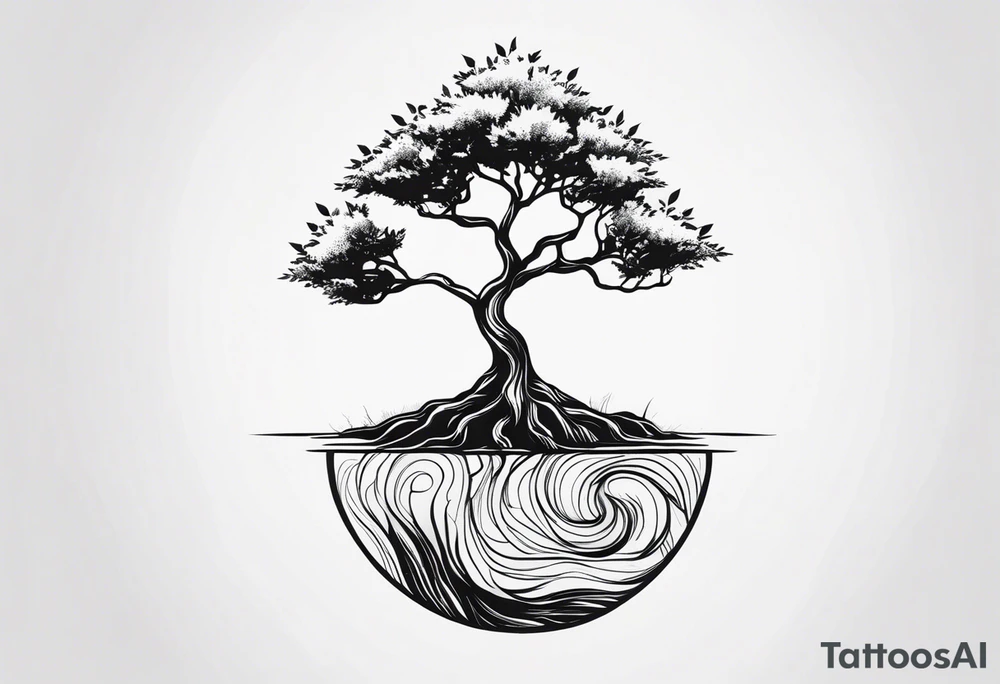 A TINNY TREE WITH ROOT tattoo idea