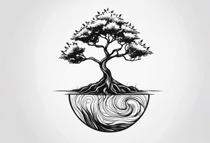 A TINNY TREE WITH ROOT tattoo idea