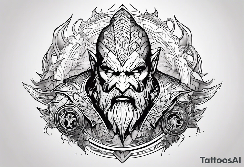 mimir from game God Of War tattoo idea