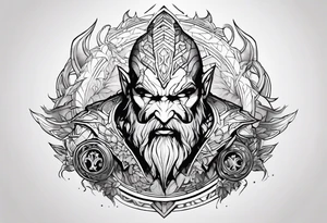 mimir from game God Of War tattoo idea