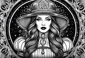 full arm sleeve very dark wizard of oz tattoo idea
