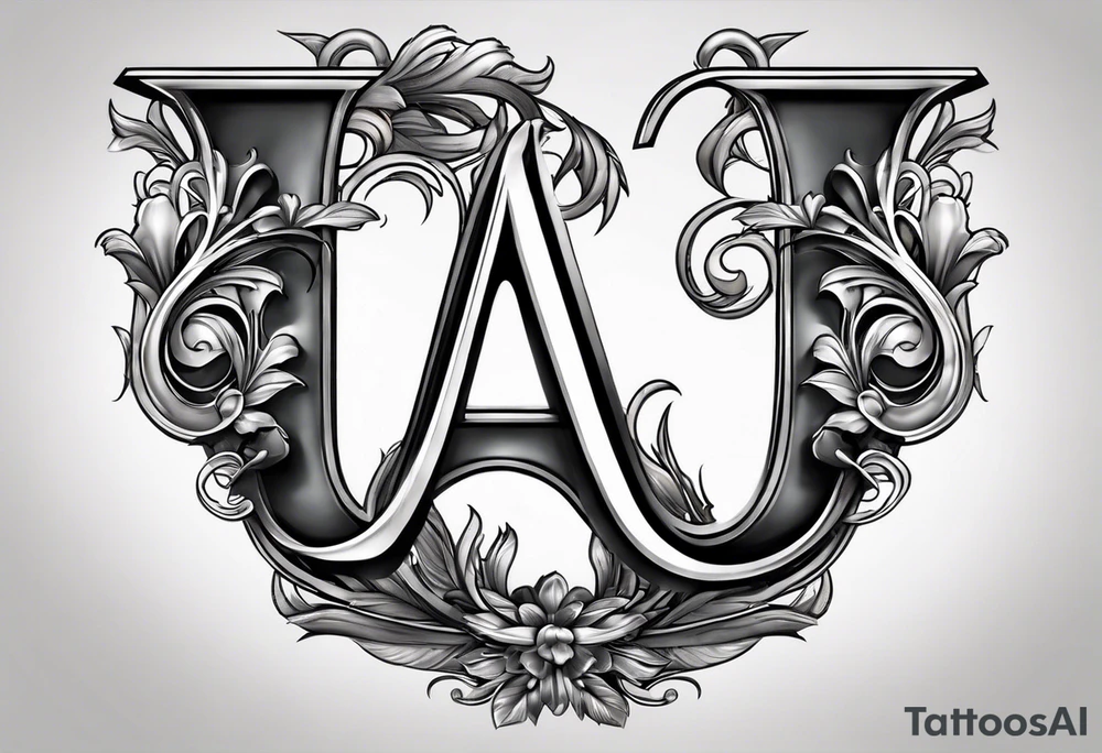 A headband with the letters A R in the middle tattoo idea