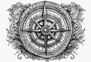 Viking longship, norse compass, Yggdrasil tattoo idea